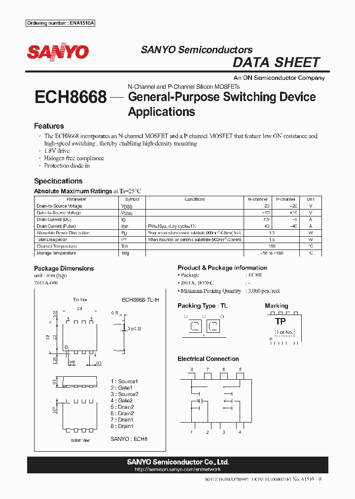ECH8668_8611820.PDF Datasheet