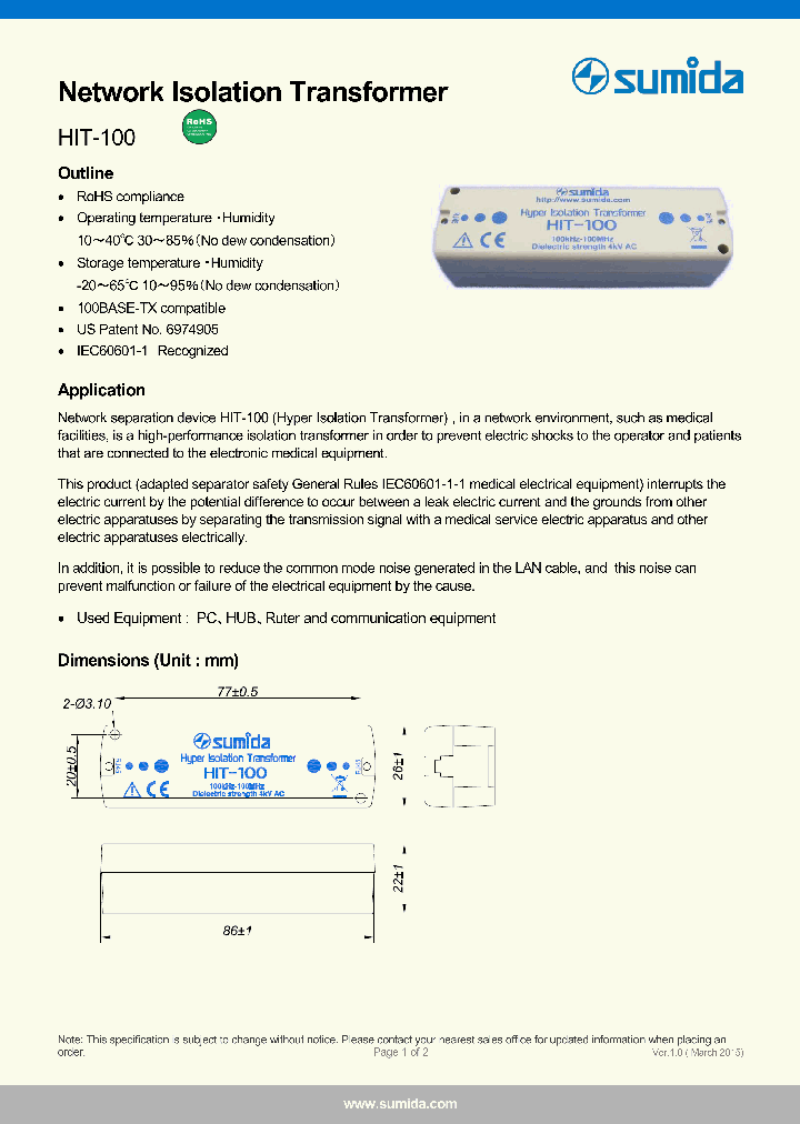 HIT-100_8619752.PDF Datasheet