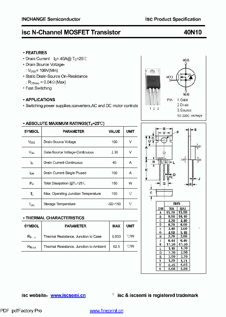 40N10_8622580.PDF Datasheet