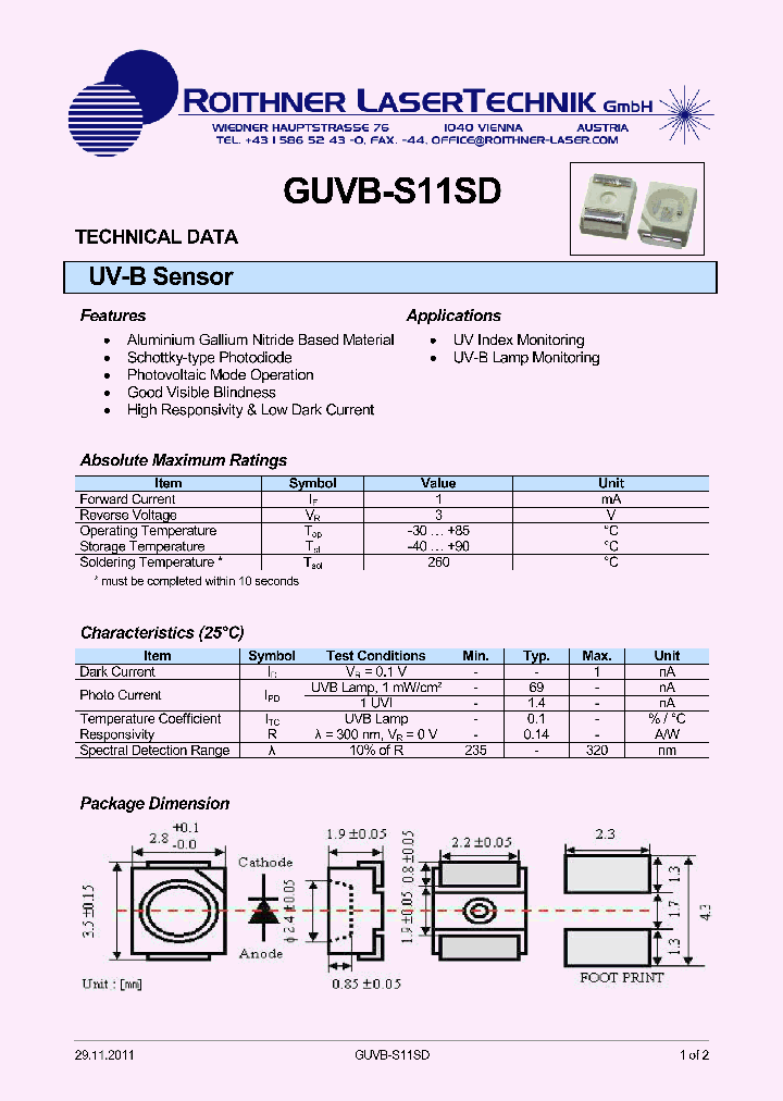 GUVB-S11SD_8630320.PDF Datasheet