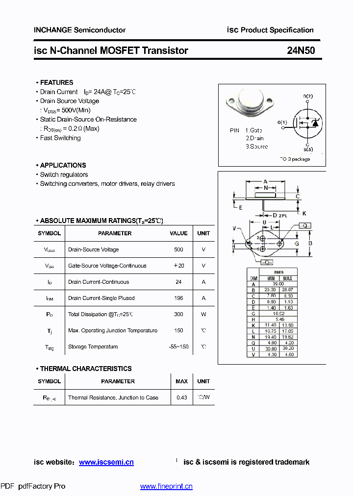 24N50_8630331.PDF Datasheet