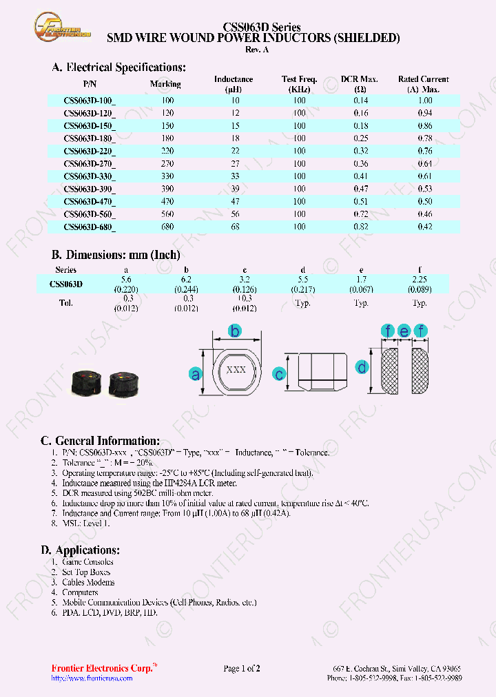 CSS063D220_8631156.PDF Datasheet