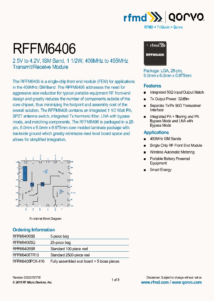 RFFM6406PCK-410_8632608.PDF Datasheet
