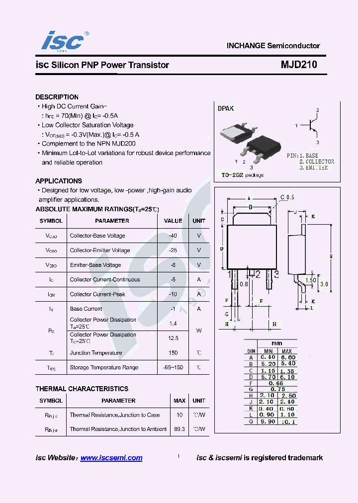 MJD210_8640867.PDF Datasheet