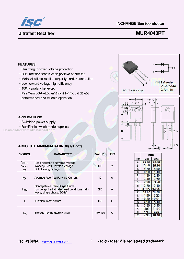 MUR4040PT_8644104.PDF Datasheet