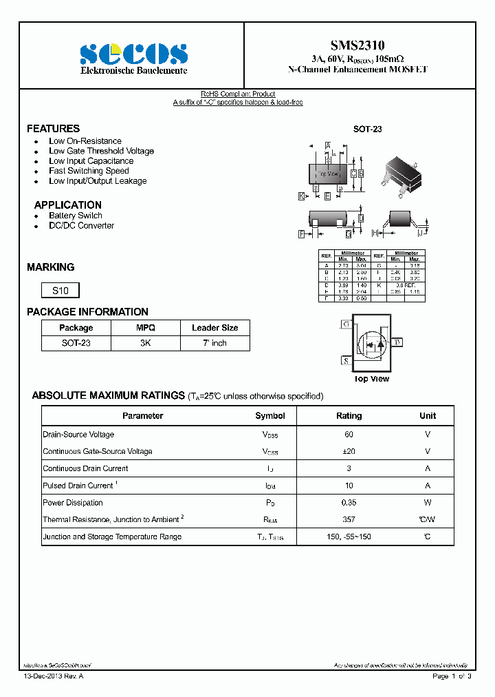 SMS2310_8695687.PDF Datasheet