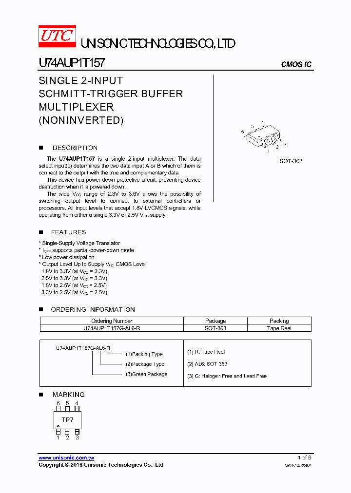 U74AUP1T157G-AL6-R_8698820.PDF Datasheet