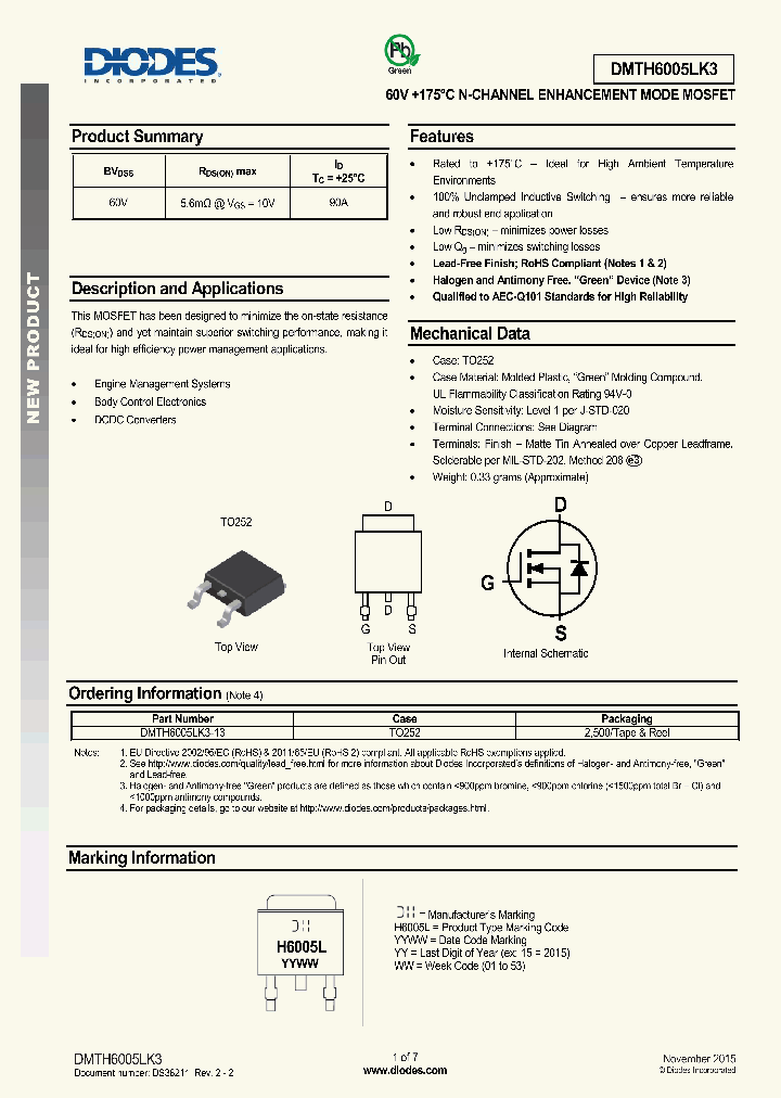 DMTH6005LK3_8705949.PDF Datasheet