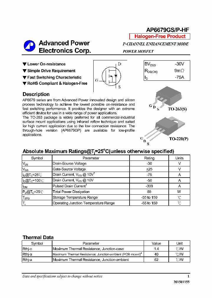 AP6679GP-HF_8720289.PDF Datasheet