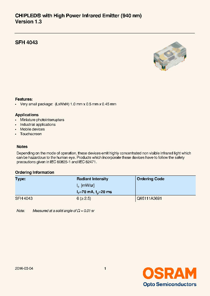 SFH4043_8720750.PDF Datasheet