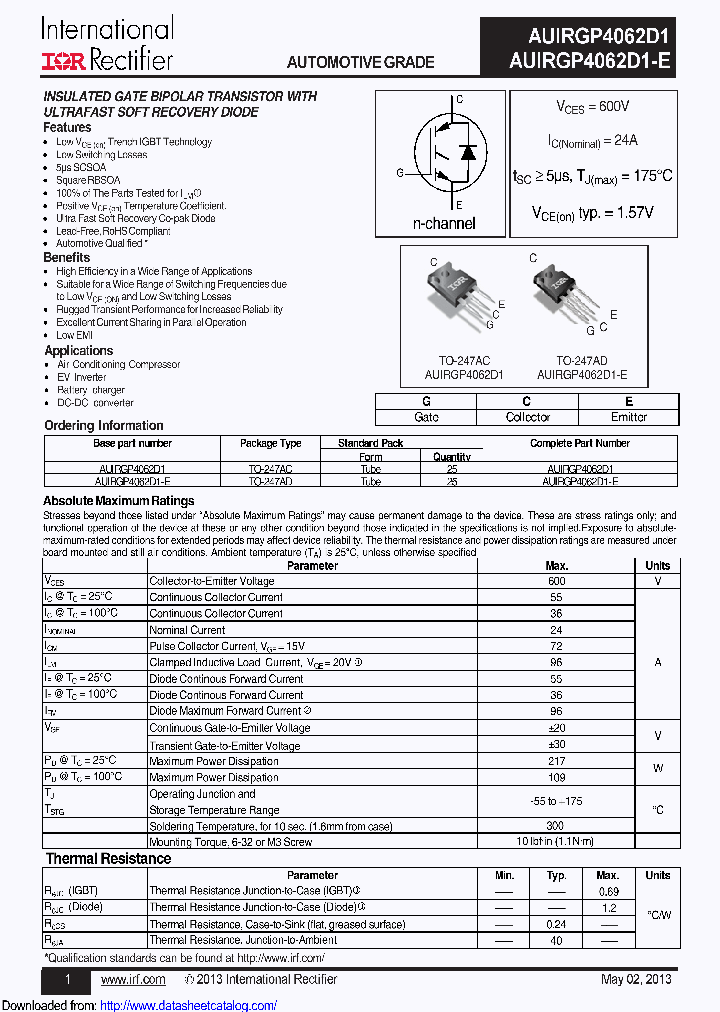 AUIRGP4062D1_8724621.PDF Datasheet