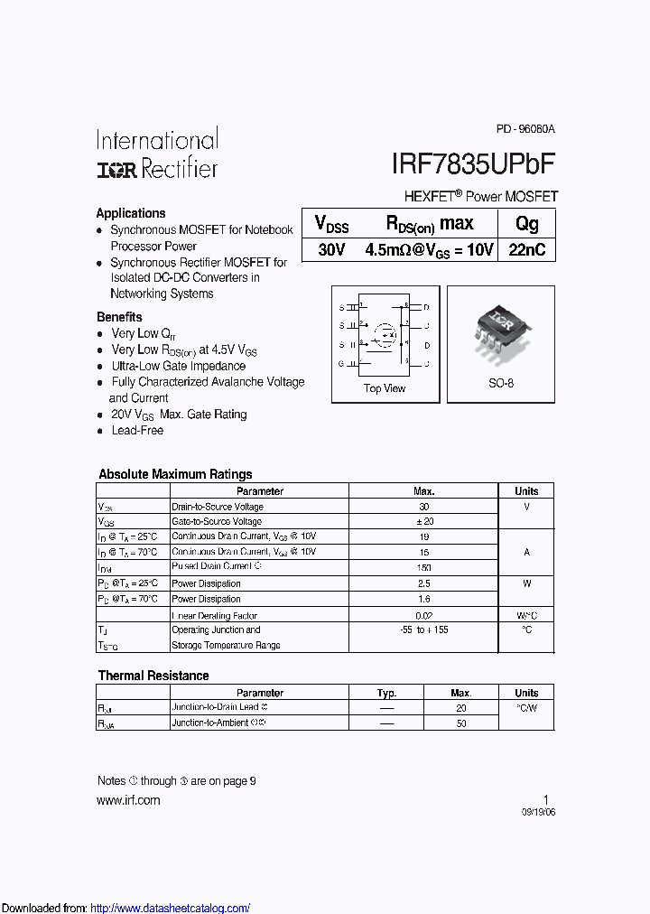 IRF7835UPBF_8760290.PDF Datasheet