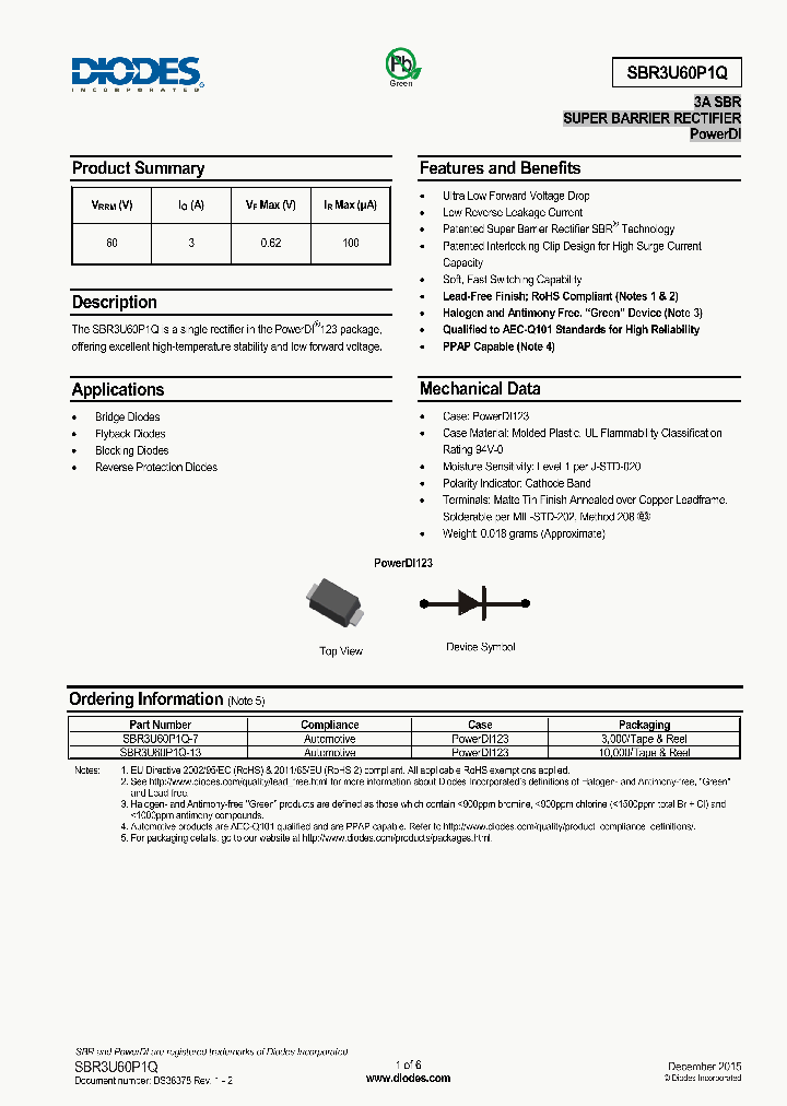 SBR3U60P1Q-13_8805462.PDF Datasheet