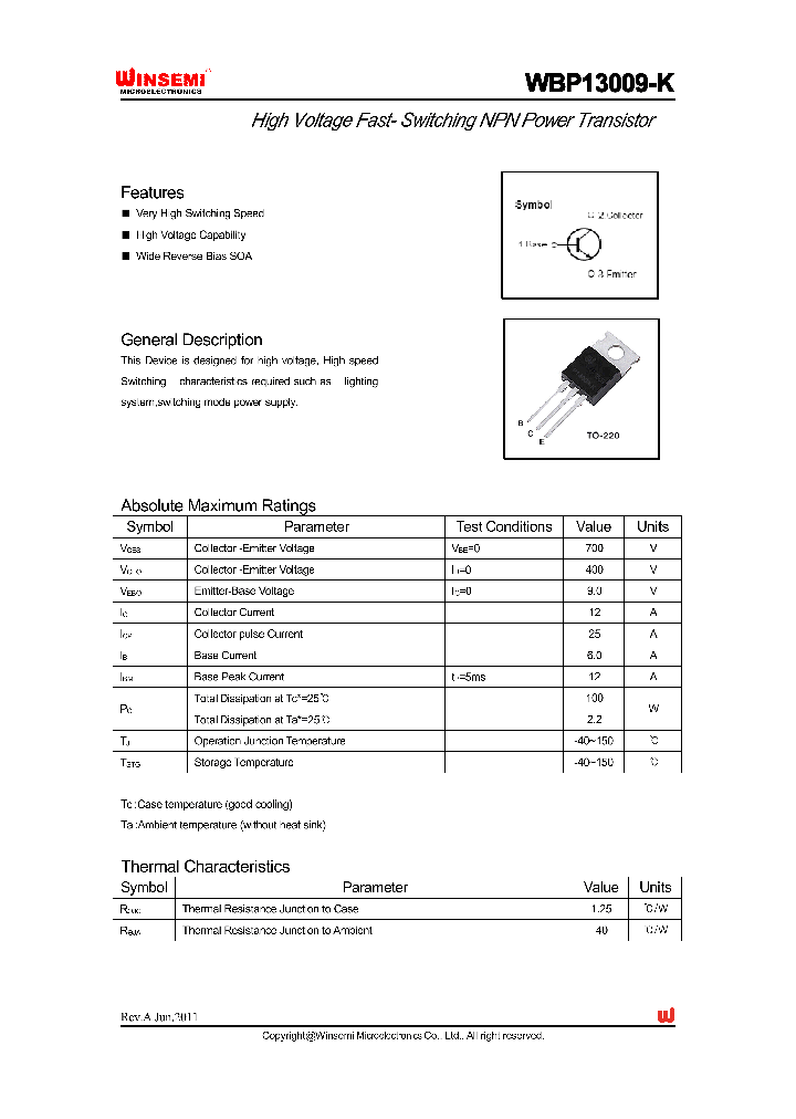 WBP13009-K_8810516.PDF Datasheet