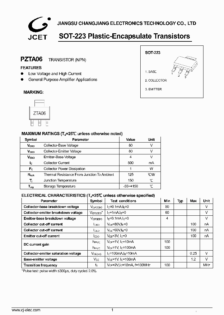 PZTA06_8811741.PDF Datasheet