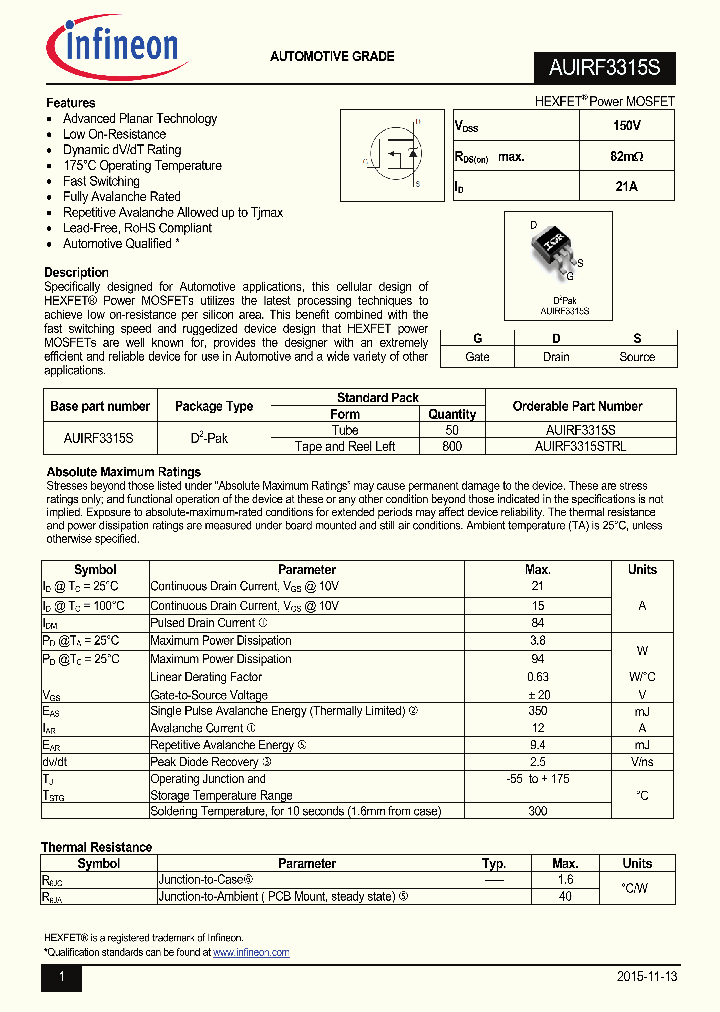 AUIRF3315STRL_8813718.PDF Datasheet