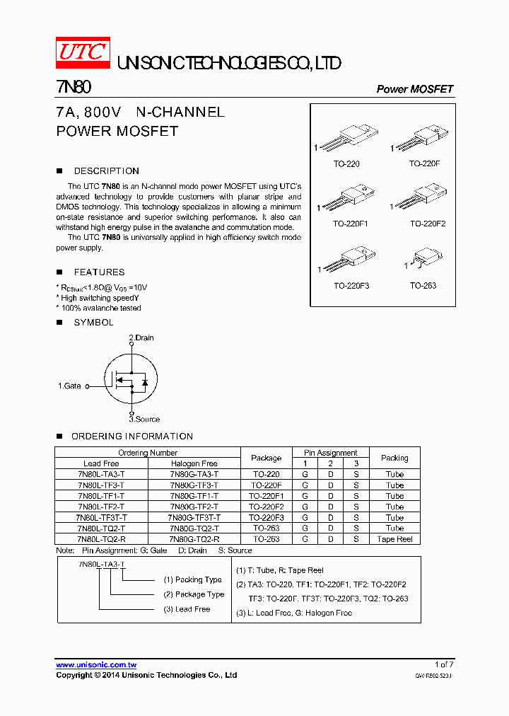 7N80G-TA3-T_8843929.PDF Datasheet
