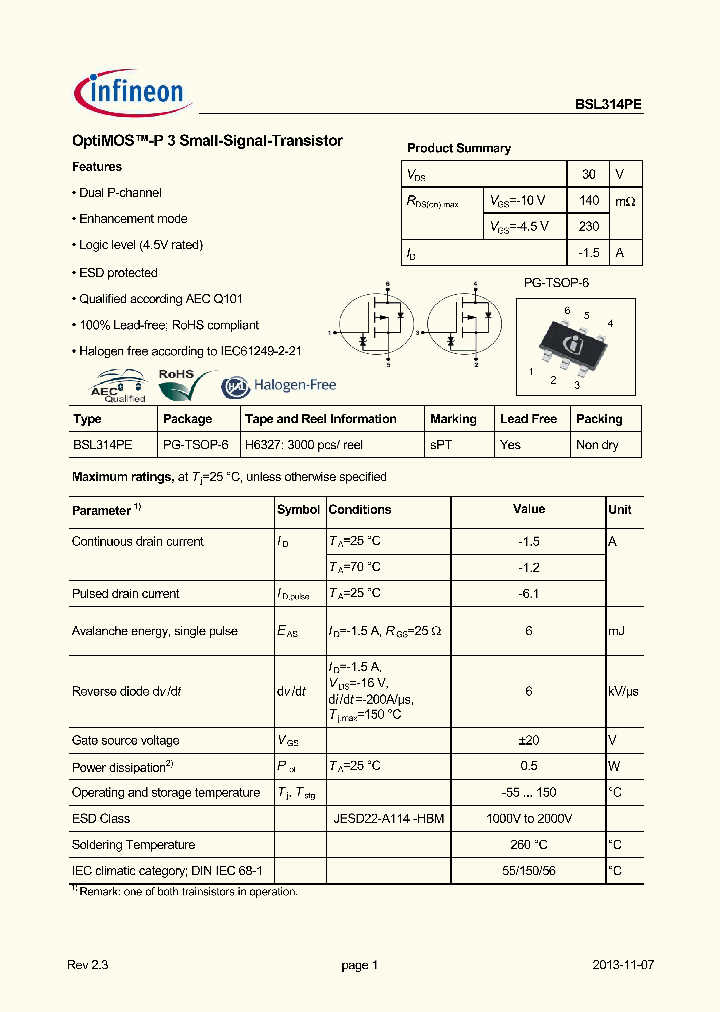 BSL314PE-13_8846636.PDF Datasheet