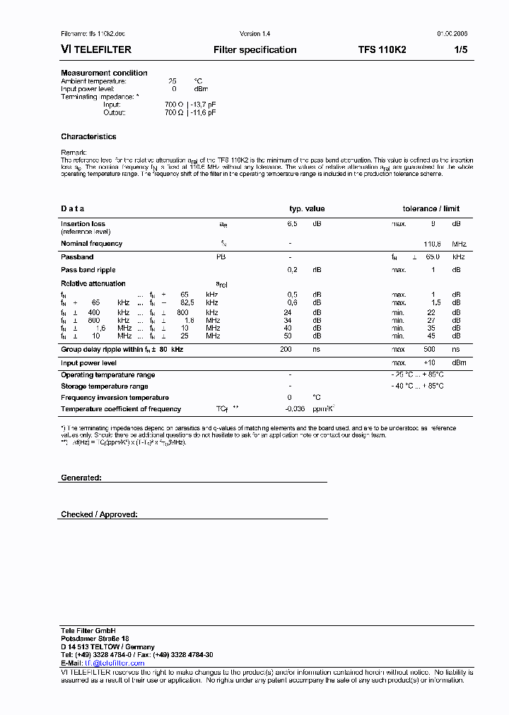 TFS110K2_8850196.PDF Datasheet