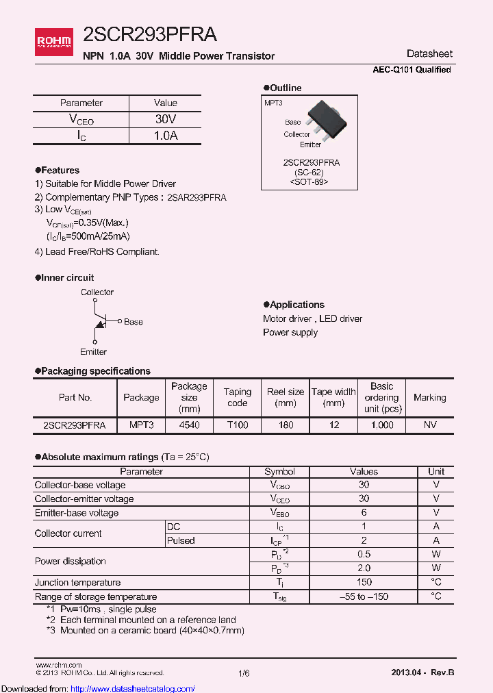 2SCR293PFRAT100_8856700.PDF Datasheet