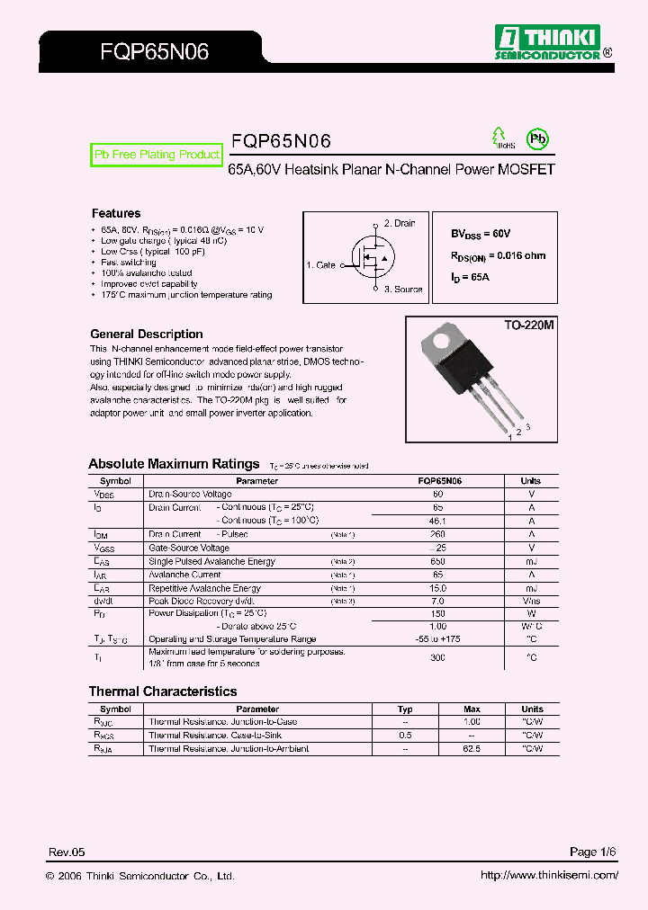 FQP65N06_8861968.PDF Datasheet