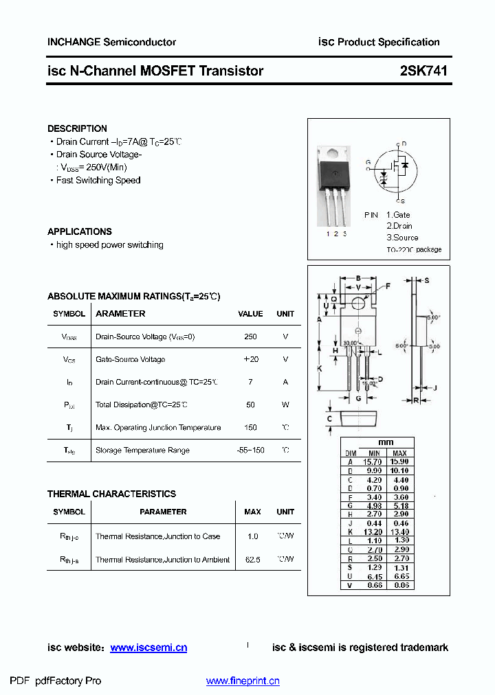 2SK741_8862757.PDF Datasheet Download --- IC-ON-LINE