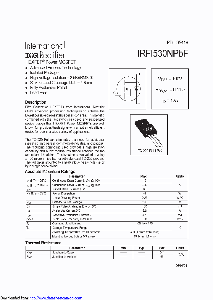 IRFI530NPBF_8883595.PDF Datasheet