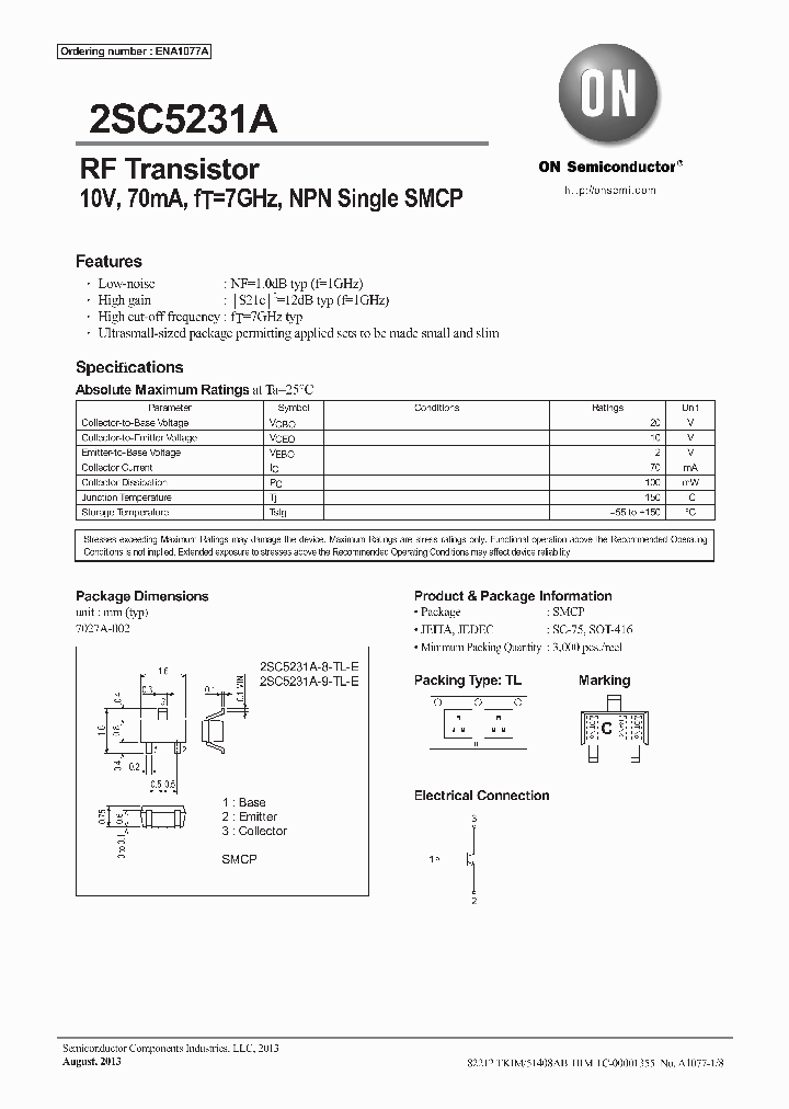 2SC5231A-8-TL-E_8886466.PDF Datasheet