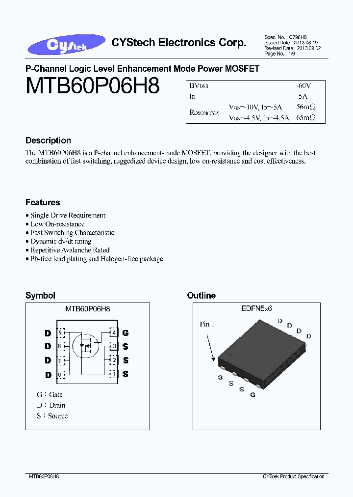 MTB60P06H8_8888230.PDF Datasheet