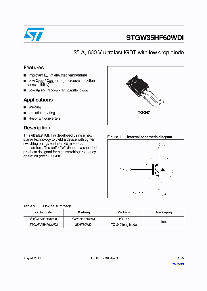 STGW35HF60WDI_8893548.PDF Datasheet