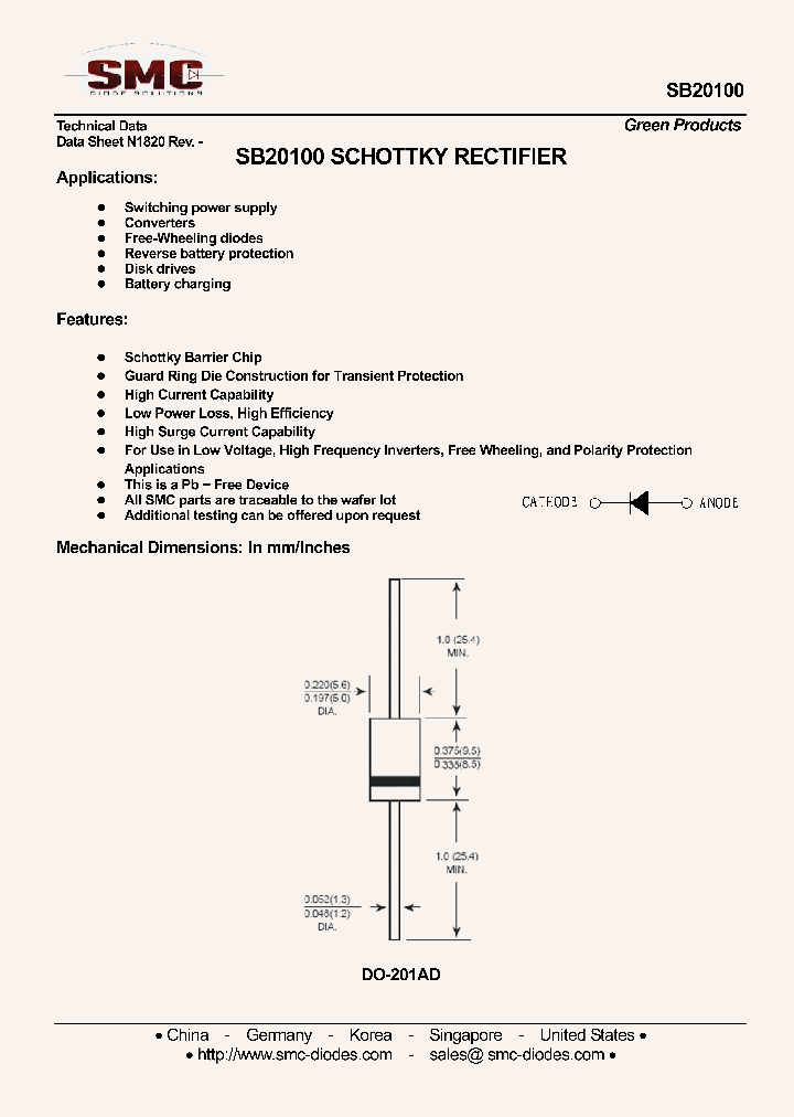 SB20100_8893575.PDF Datasheet Download --- IC-ON-LINE