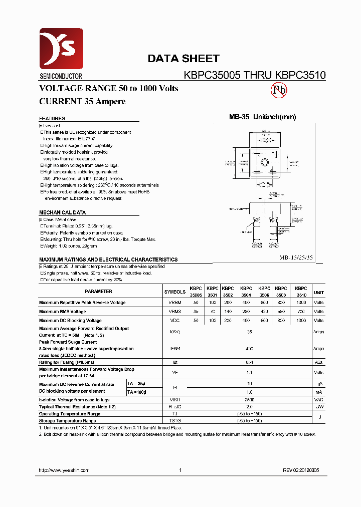 KBPC3510_8896619.PDF Datasheet