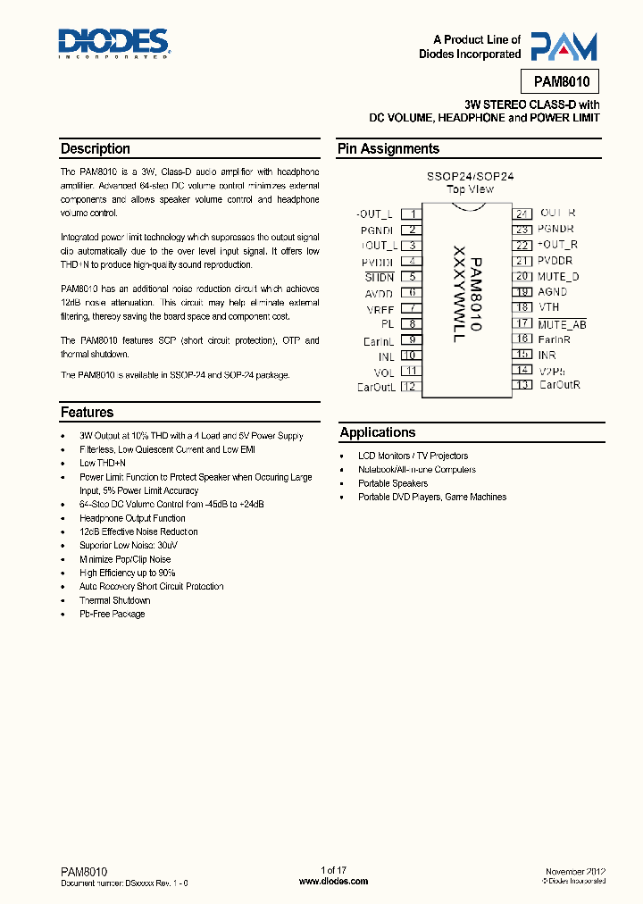 PAM8010NHR_8900647.PDF Datasheet