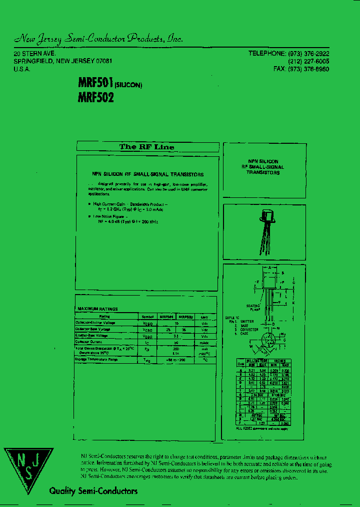 MRF501_8903755.PDF Datasheet