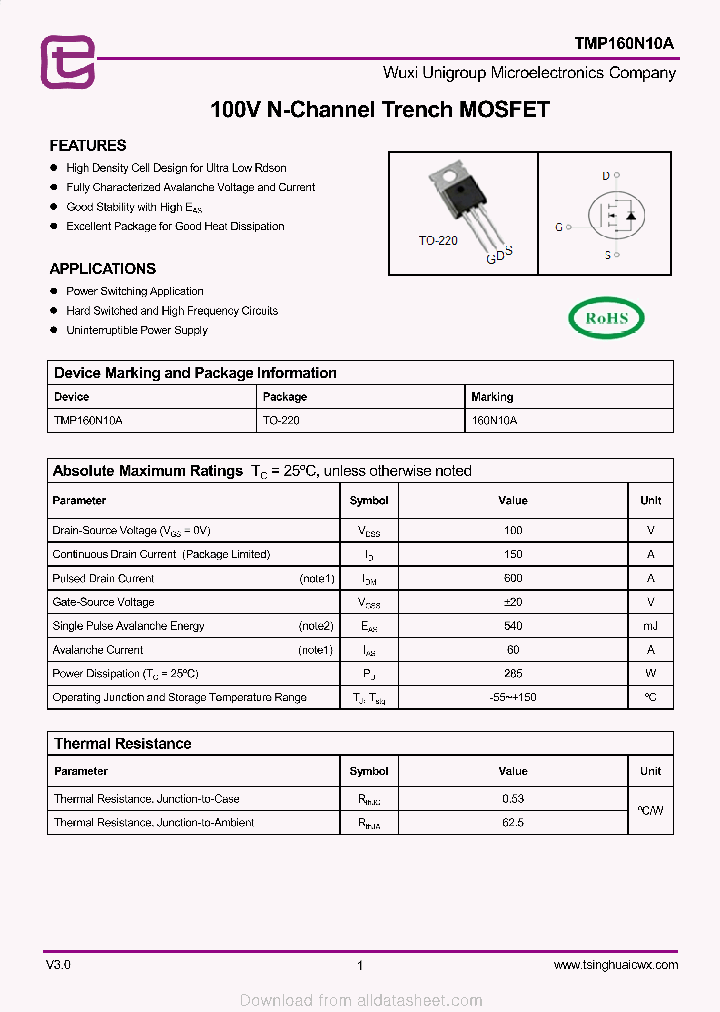 TMP160N10A_8907271.PDF Datasheet