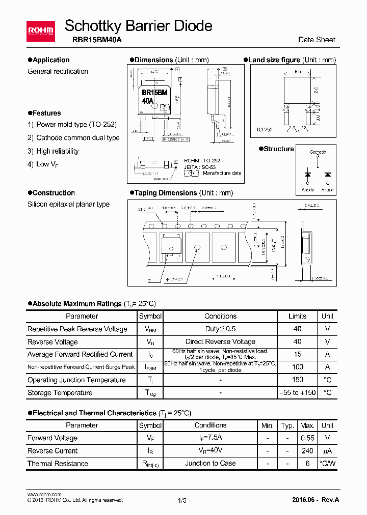 RBR15BM40A_8909332.PDF Datasheet
