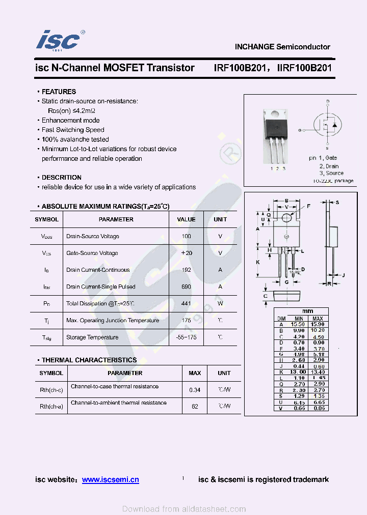 IRF100B201_8910175.PDF Datasheet