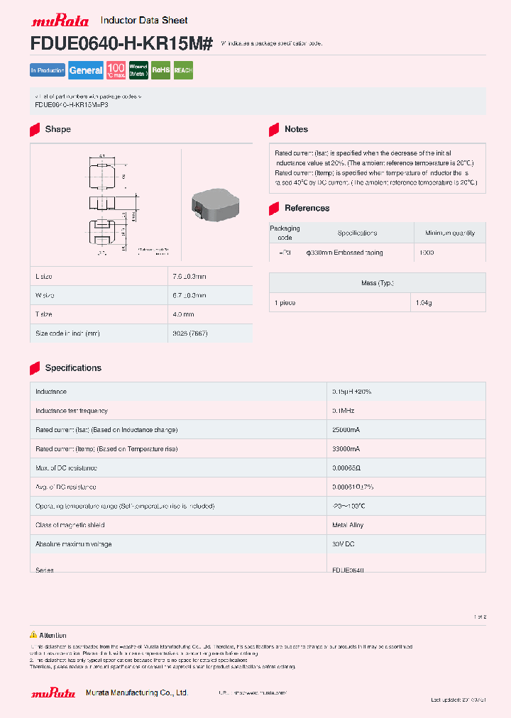 FDUE0640-H-KR15M_8910243.PDF Datasheet