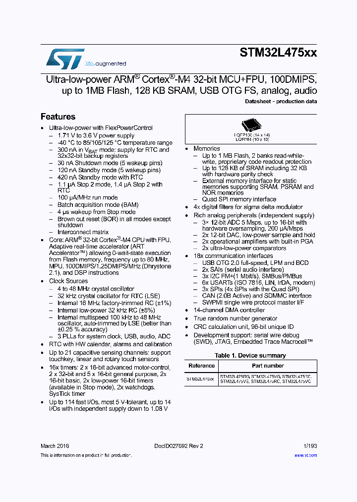 STM32L475RE_8911157.PDF Datasheet