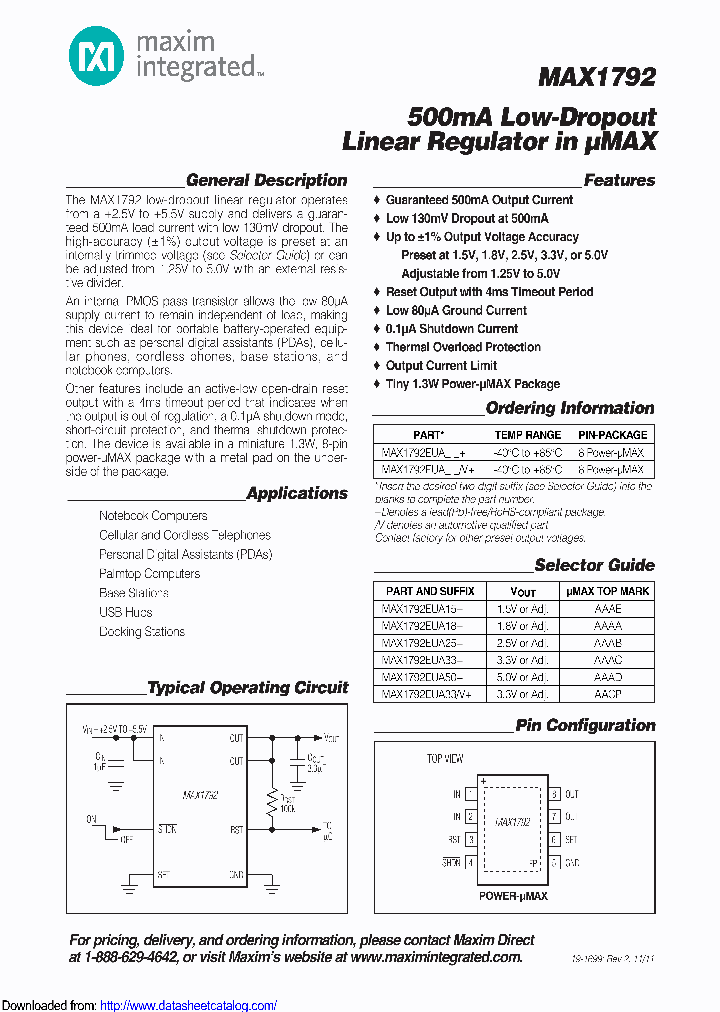 MAX1792EUA50_8917369.PDF Datasheet