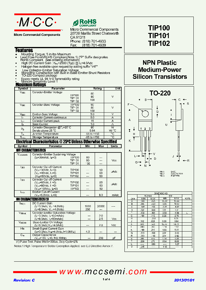 TIP100_8920679.PDF Datasheet