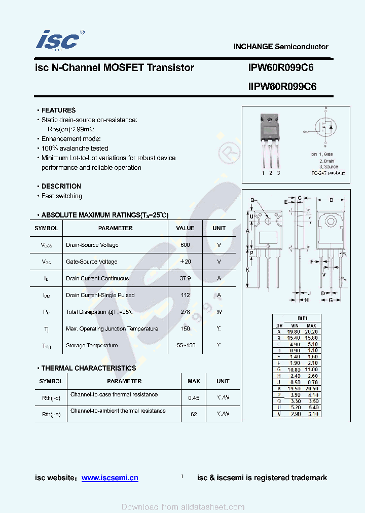 IIPW60R099C6_8926832.PDF Datasheet