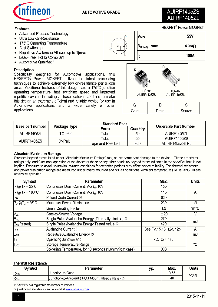 AUIRF1405ZSTRL_8927201.PDF Datasheet