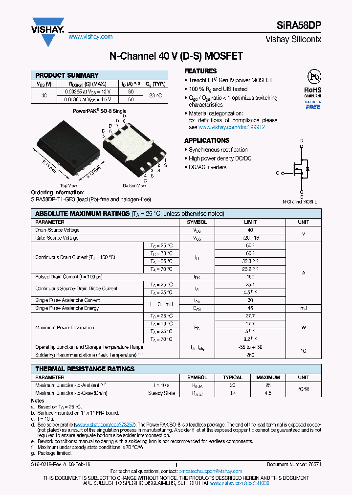 SIRA58DP_8928807.PDF Datasheet