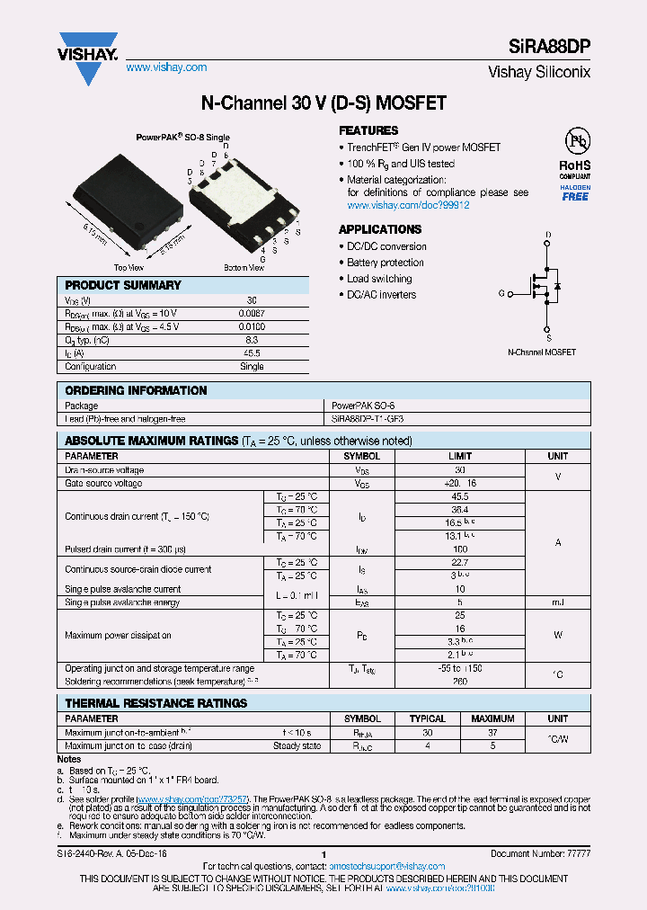 SIRA88DP_8928810.PDF Datasheet