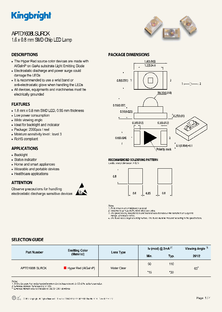 APTD1608LSURCK_8931448.PDF Datasheet