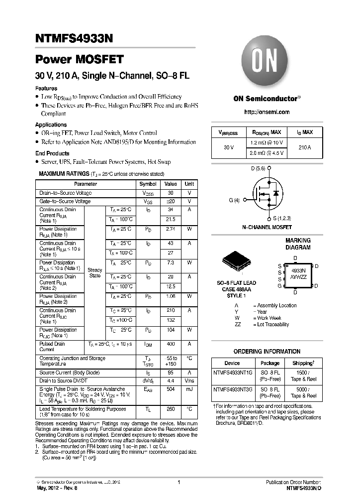 NTMFS4933NT1G_8931981.PDF Datasheet