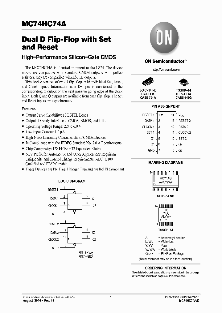 MC74HC74ADG_8934029.PDF Datasheet