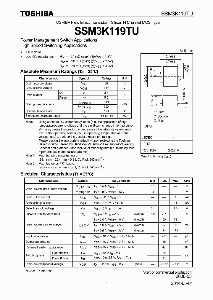 SSM3K119TU-14_8934842.PDF Datasheet