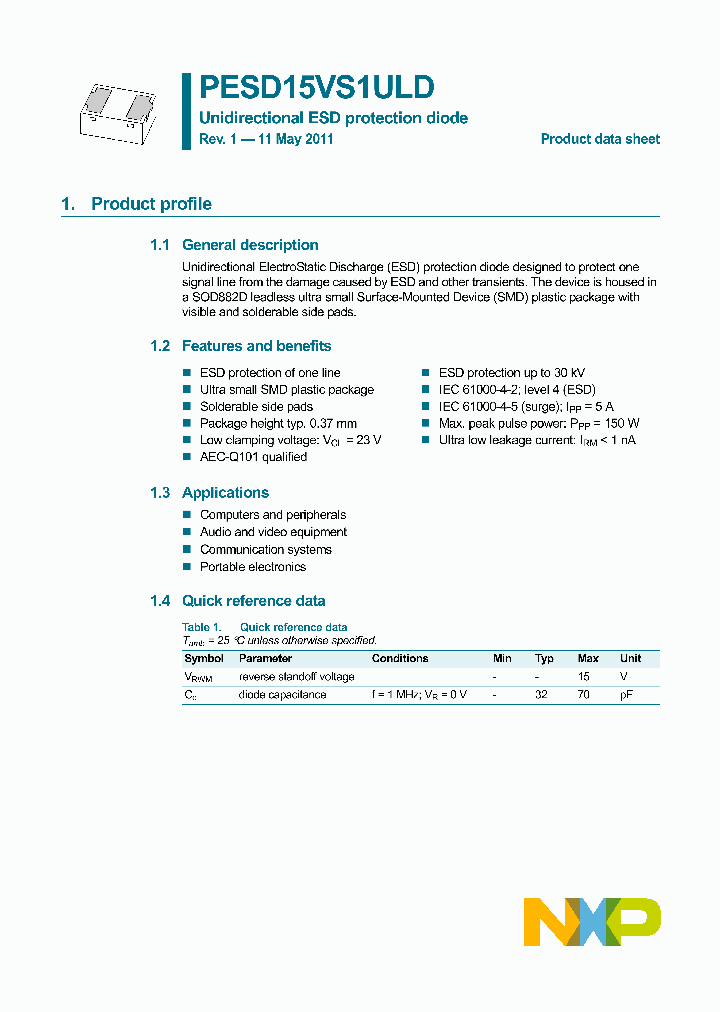 PESD15VS1ULD_8941961.PDF Datasheet